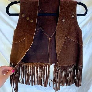 leather cowboy vest for children